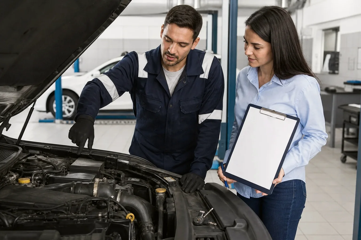 Profissional em Alvorada realizando cadastro de motor para veículo.